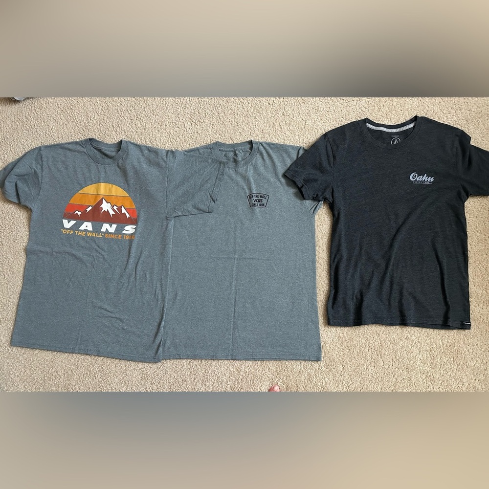 Vans Gray and Black Short Sleeve Tees